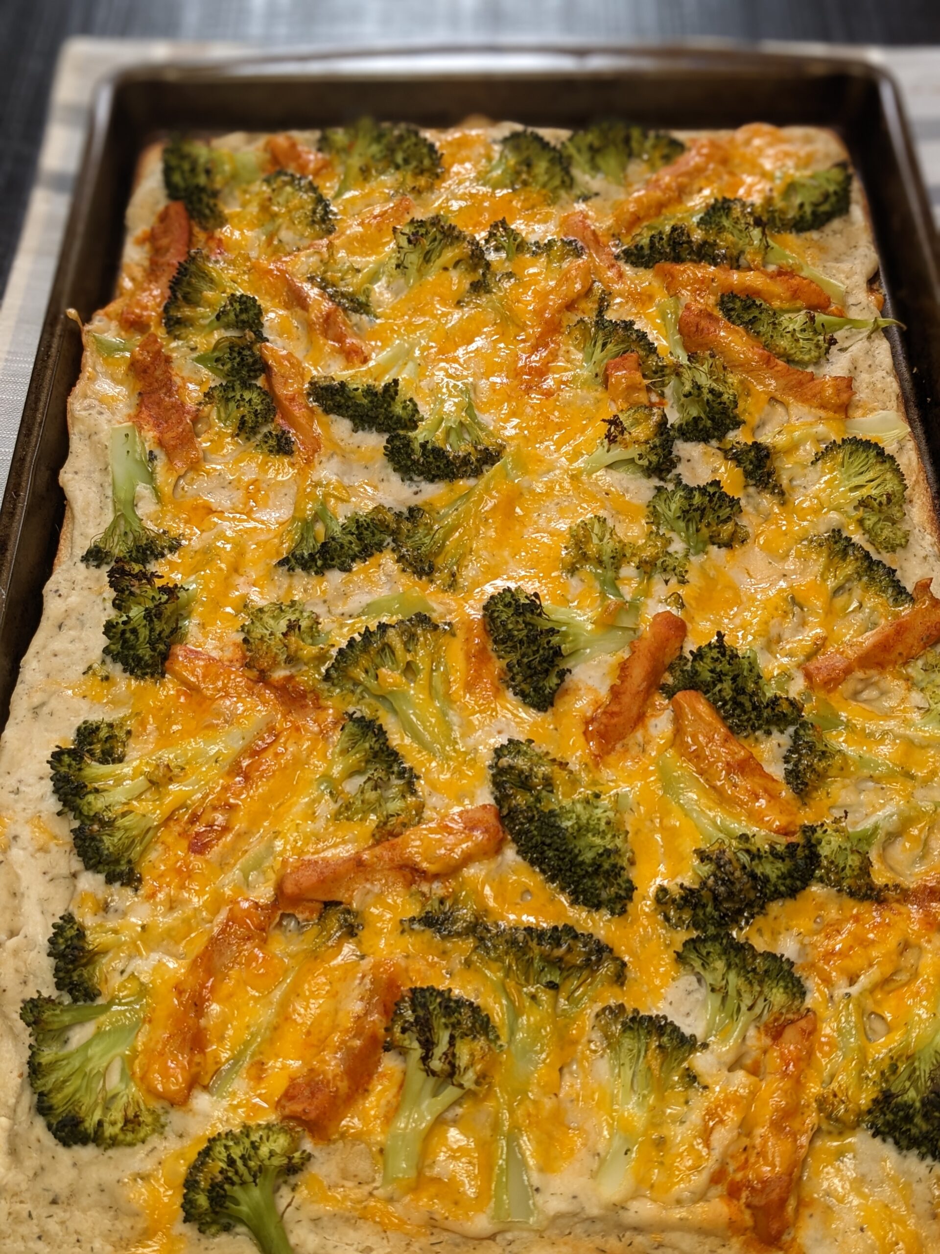 Buffalo Chick’n Broccoli Cheddar Pizza