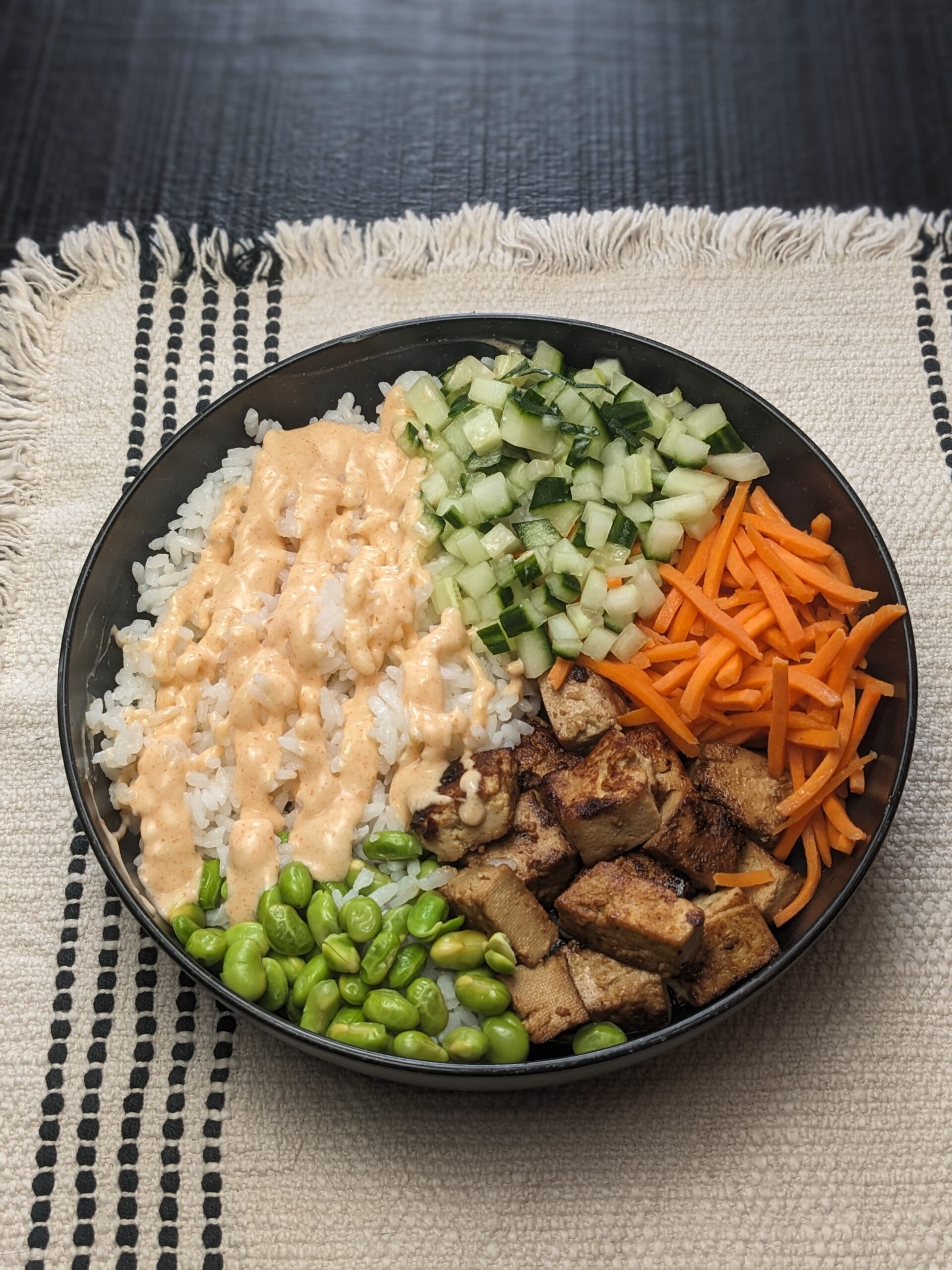 Mukimame Sushi Bowl with Soft Tofu