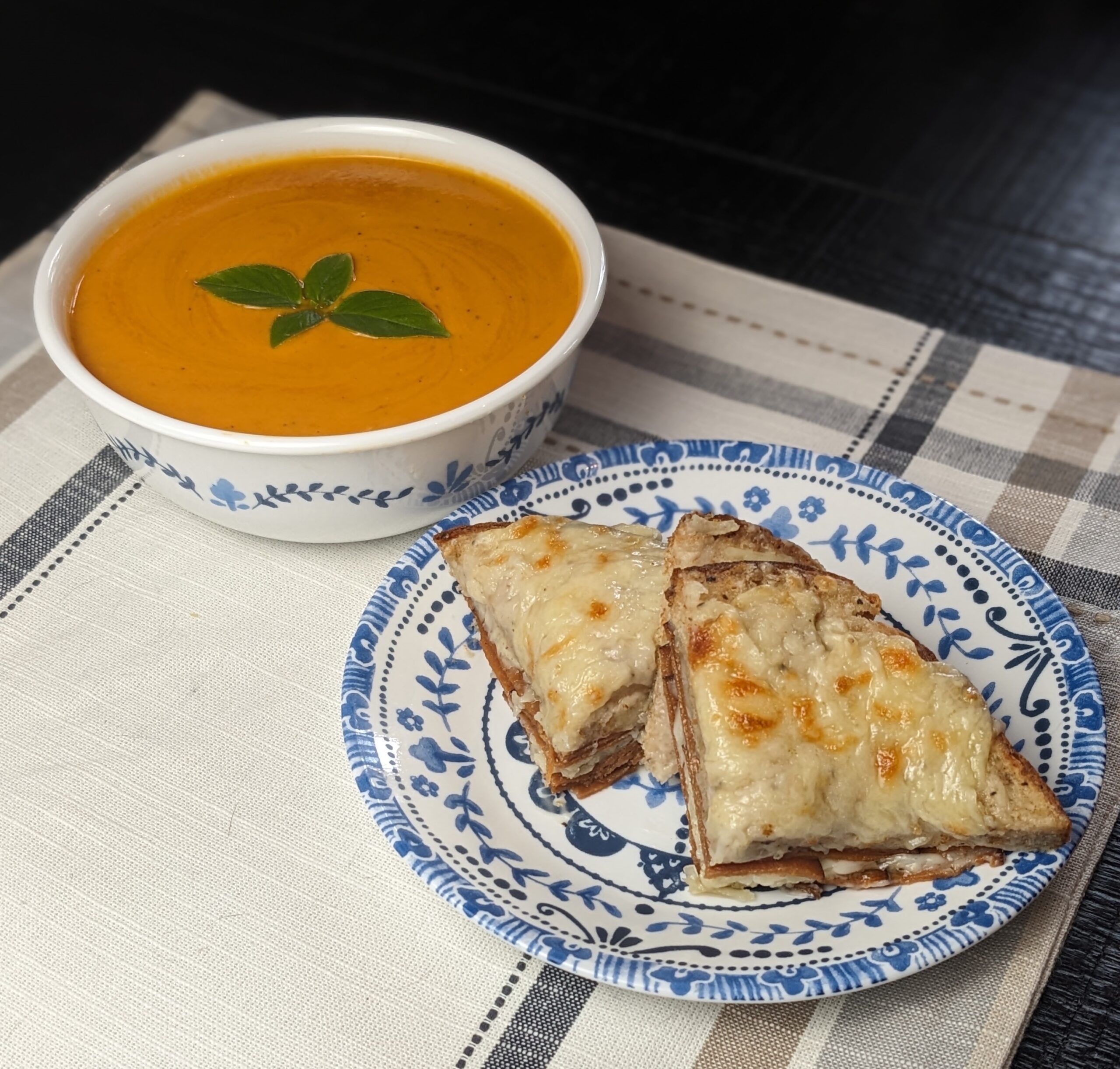 Veg Croque Monsieur and Tomato Soup