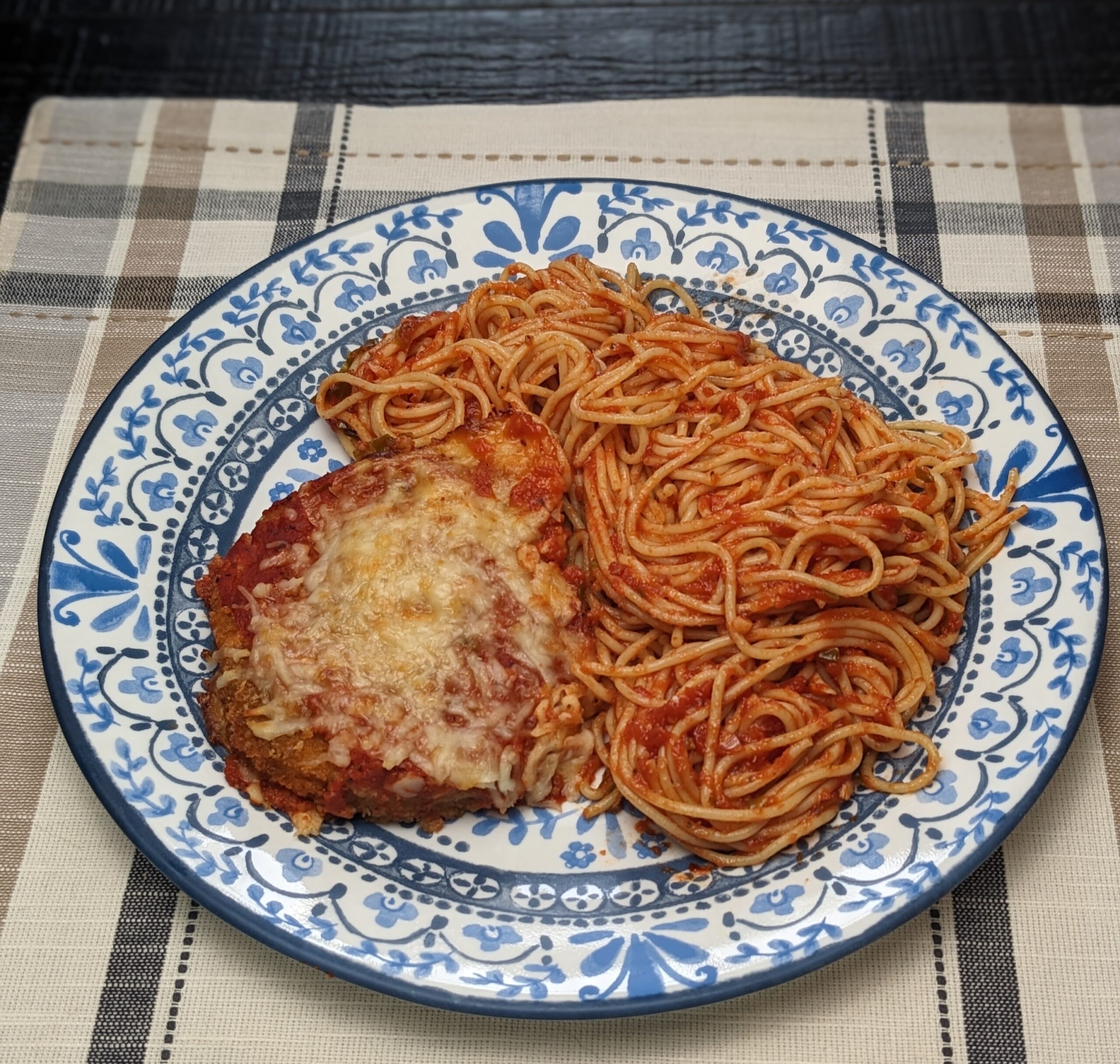 Classic Chik’n Parm and Spaghetti